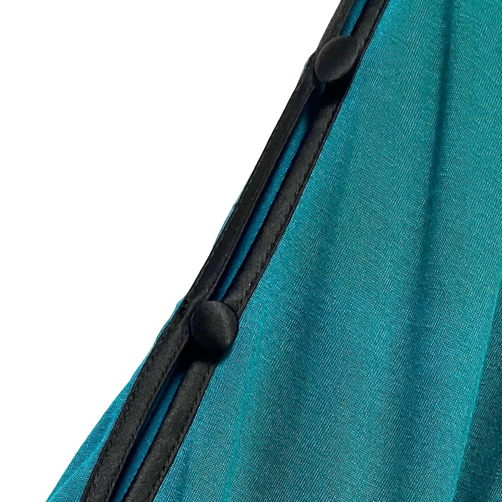 Soft Surroundings Teal Blouse with Black Yoke - Picture 4 of 13